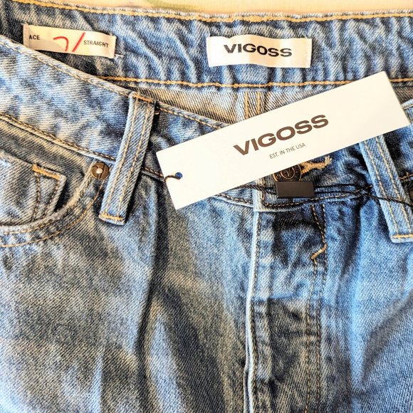 NWT Vigoss Ace straight side split hem jeans 28 - Picture 10 of 10